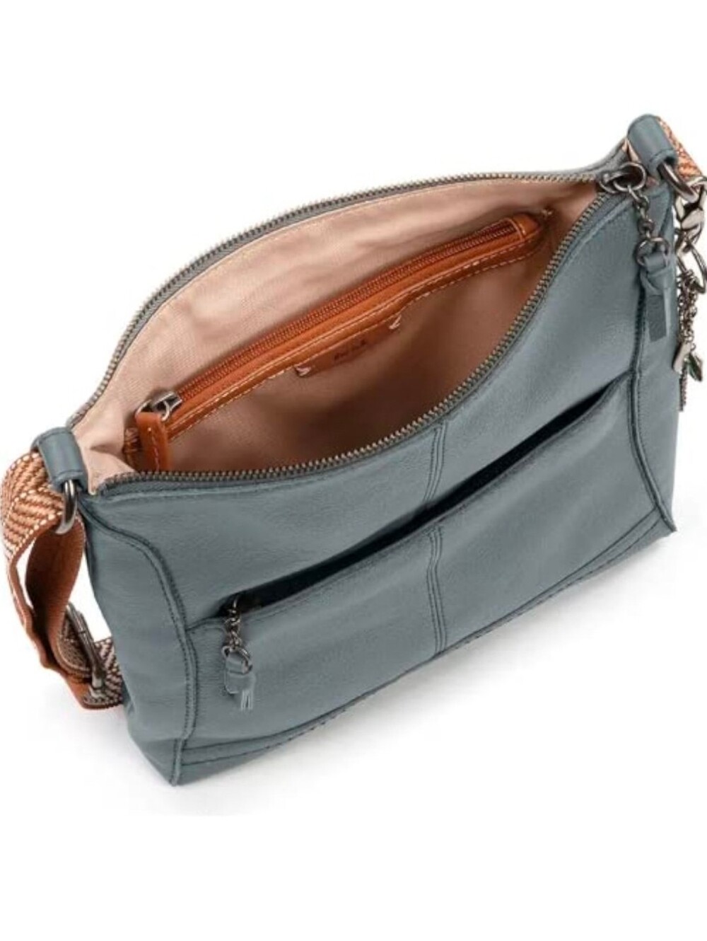 The Sak Lucia Crossbody Bag Dusty Blue Leather - Picture 3 of 12